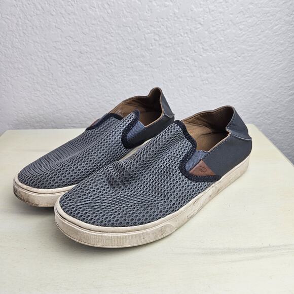 Scarpe Donna OLUKAI Pehuea Slip On – Blu/Vivide – Taglia 7.5 – Sneaker 2 In 1 Con Tacco Abbattibile